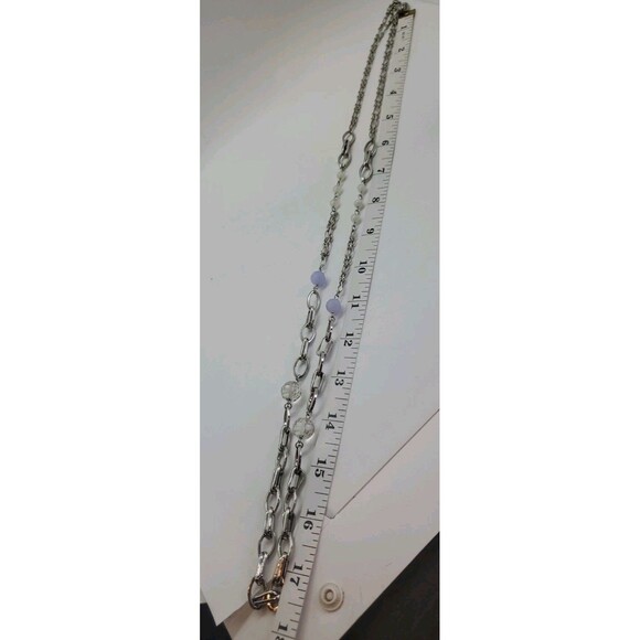 Ann Taylor LOFT 38” Long Beaded Necklace Chunky Cable Chain Boho Whimsy - Picture 12 of 13